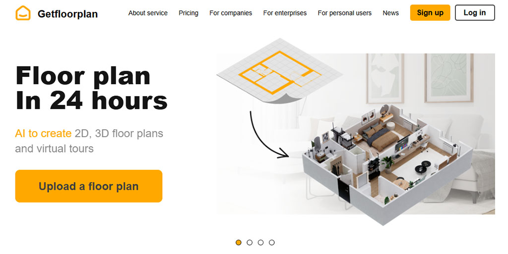 طراحی پلان داخلی با Getfloorplan