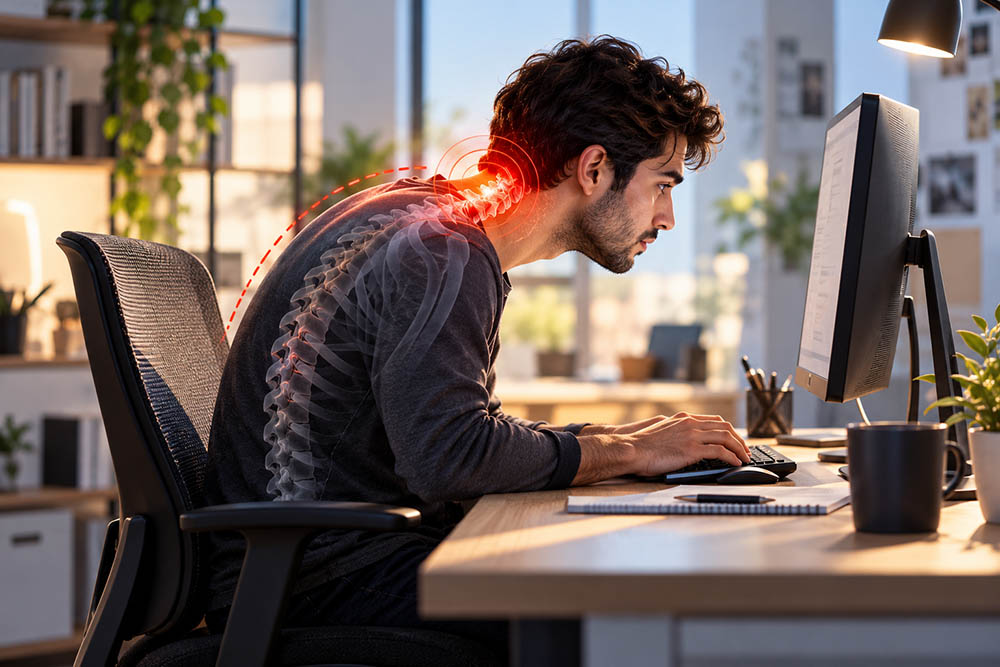 آثار مخرب خم کردن گردن هنگام دیدن مانیتور